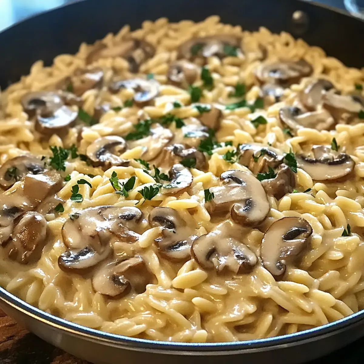One-Pot Creamy Mushroom Orzo