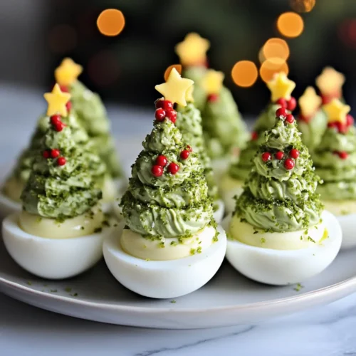 Deliciously Festive Christmas Tree Deviled Eggs Recipe 1 Christmas Tree Deviled Eggs! 🎄